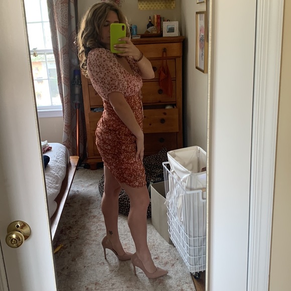 Free People Floral Rouched Open Back Mini Dress - Picture 3 of 3